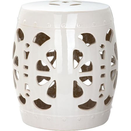 Safavieh Stencil Blossom Garden Stool- Cream - 19 x 17 x 17 in. ACS4536B